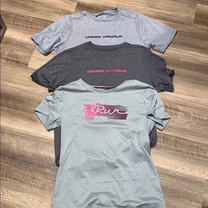 3 gray under armor t-shirts
